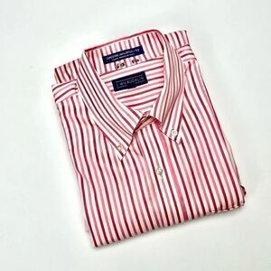 J. McLaughlin Men’s Pink Striped Cotton Casual Button Down Shirt XL